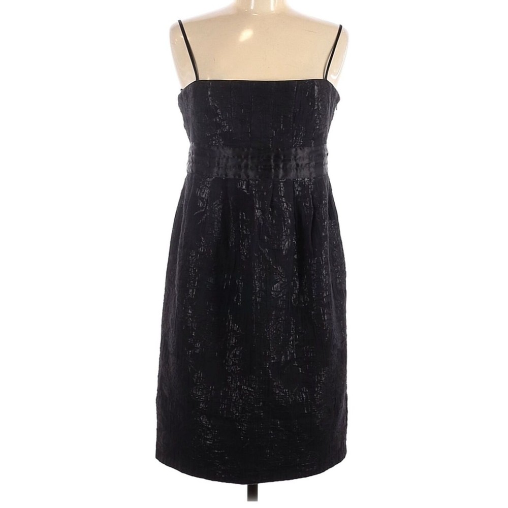 BCBG Strappy Brocade Little Black Sheath Cocktail Dress Size Medium Date Night